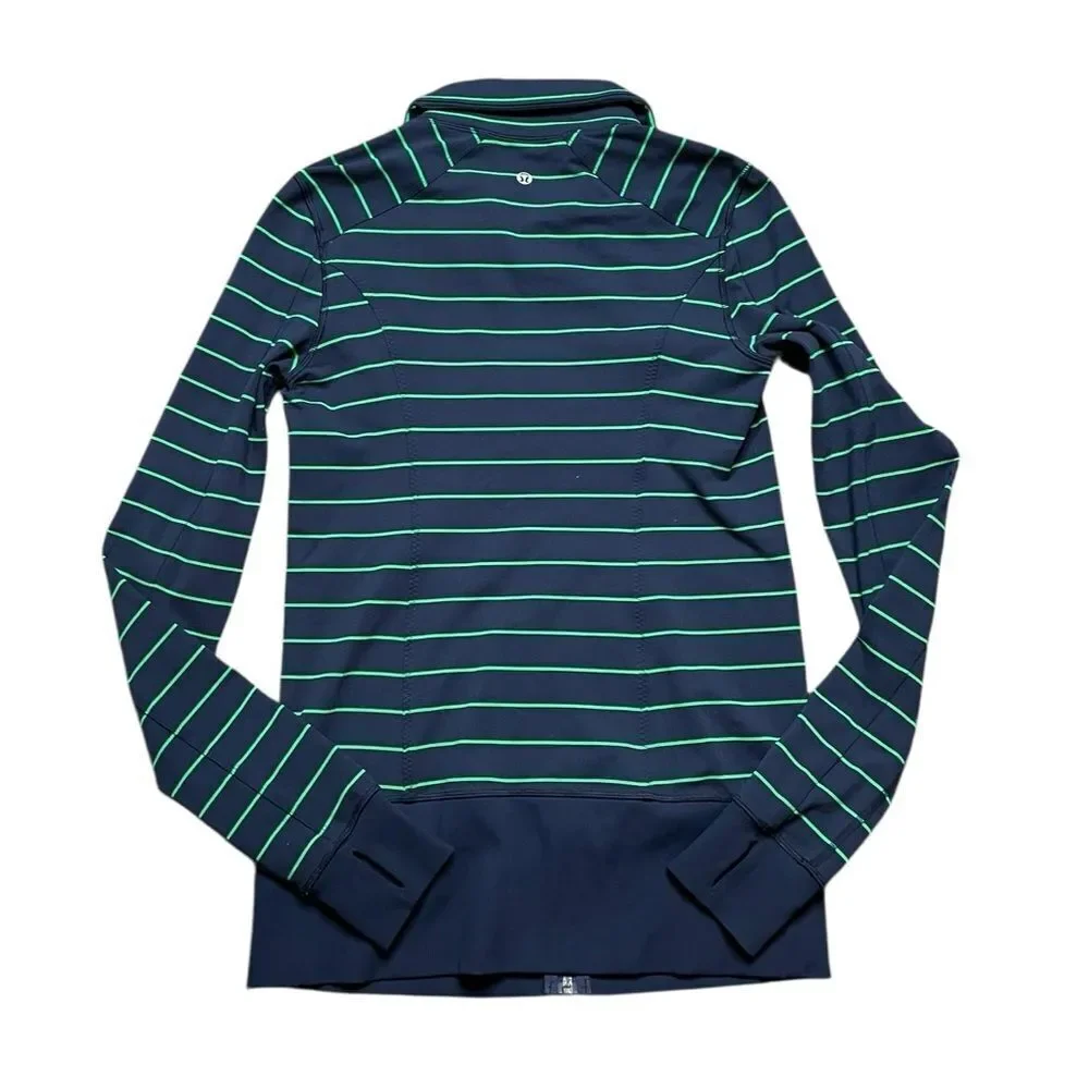 LULULEMON In Stride Striped  Blue and Green Jacket Size 8